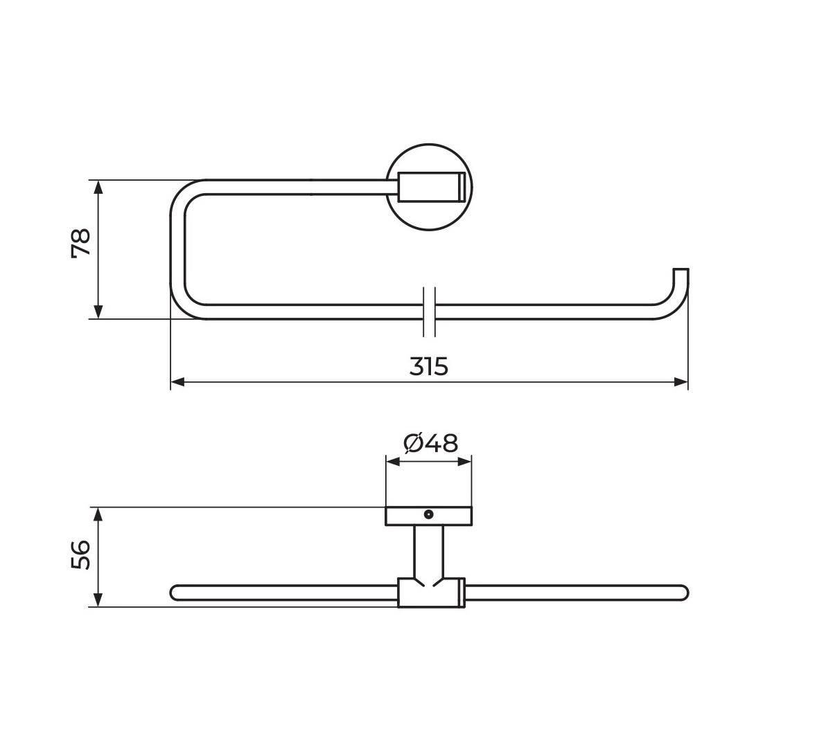 Rosan Zerro Chrome držač rolne ubrusa zidni JZ911
