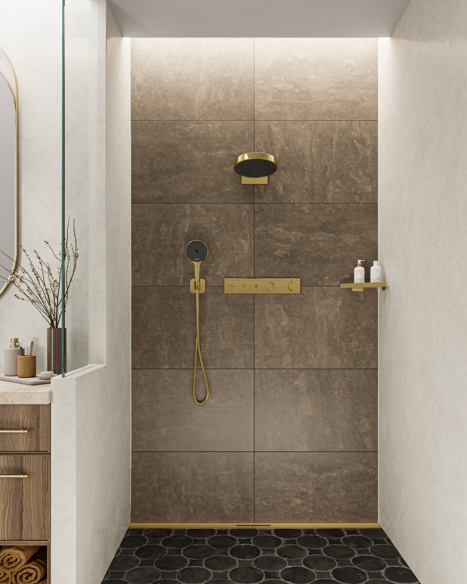 Hansgrohe Rainfinity EcoSmart 130 Polished Gold Optic ručni tuš sa 3 vrste mlaza 26865990