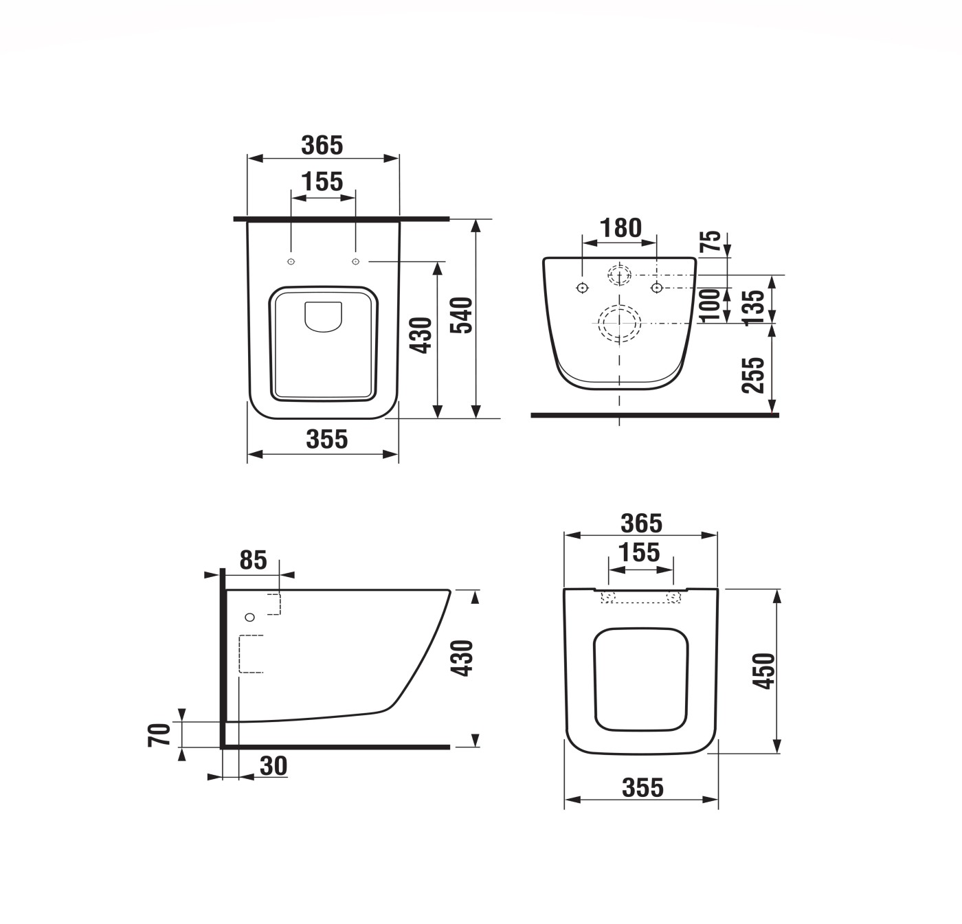 Jika Cubito Pure White WC šolja konzolna 35,5x54x36 8.2042.3.000.000.1