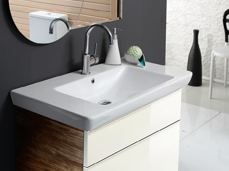 Turkuaz CeraStyle Porto White umivaonik (lavabo) 85,5x48x7 konzolni sa rupom za bateriju i prelivom 68300U
