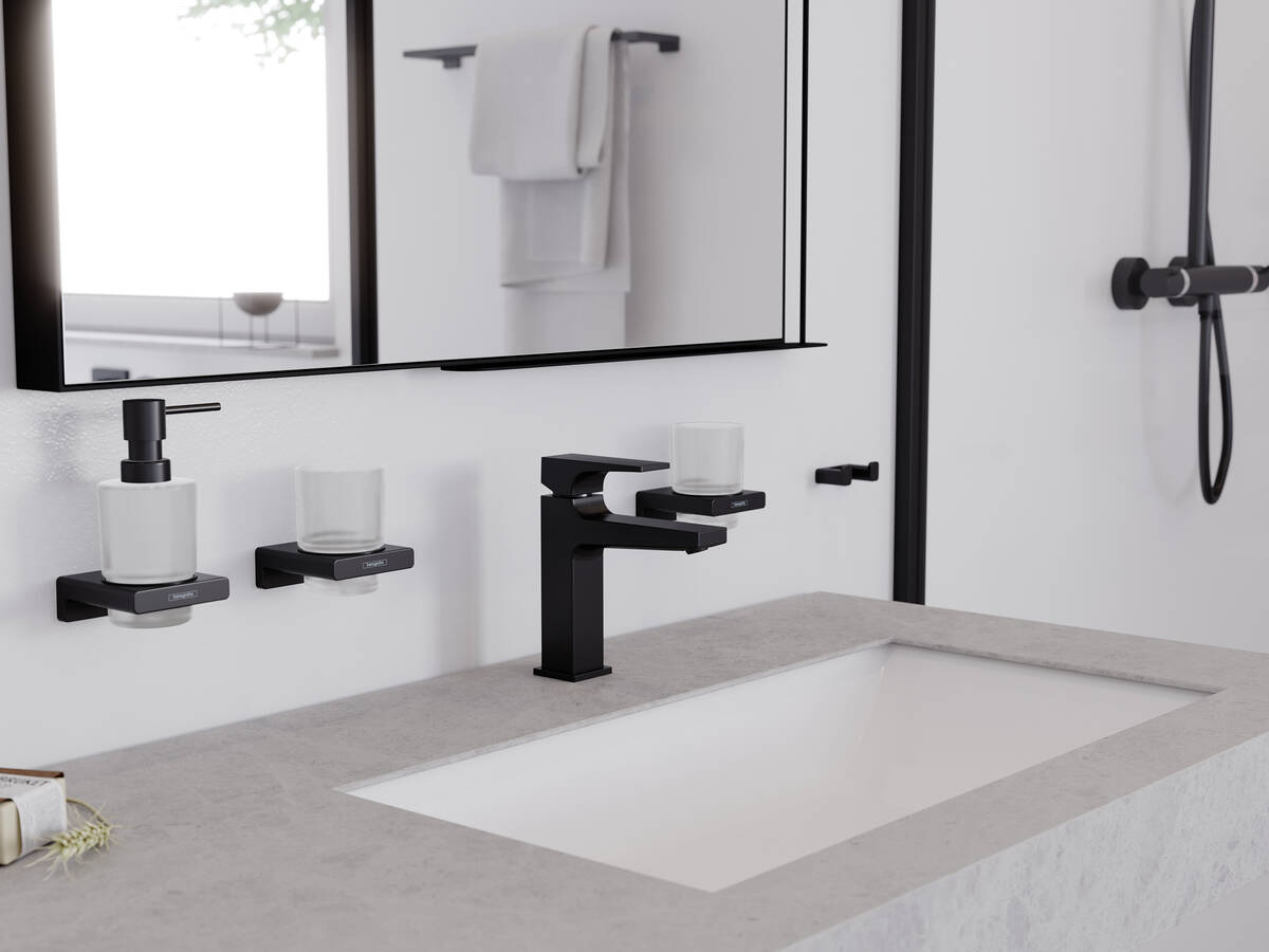 Hansgrohe Addstoris Q 200 Matt Black dozer tečnog sapuna 41745670