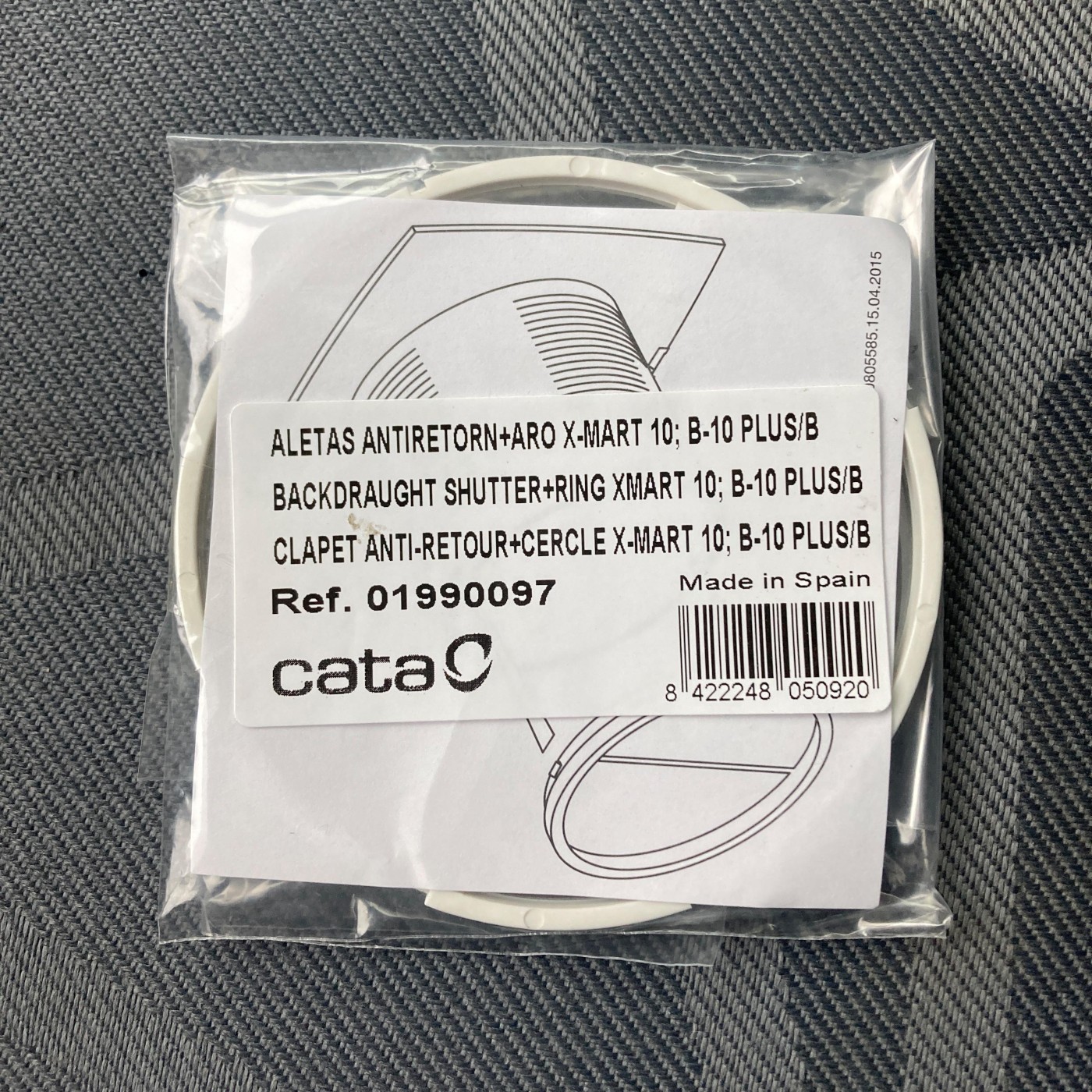 Cata klapna univerzalna za ventilatore ugradnog prečnika 100mm 01990097