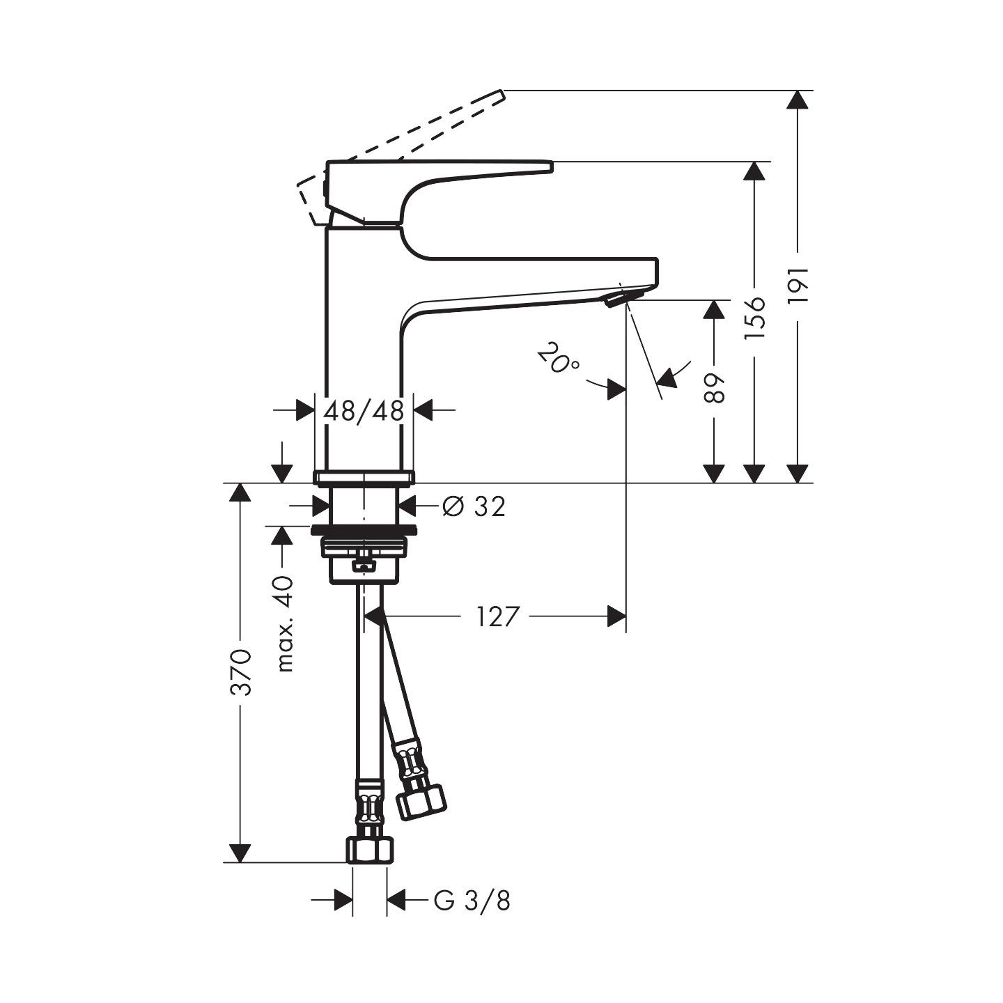 Hansgrohe Metropol 100 Brushed Bronze Air Power EcoSmart baterija (slavina) za umivaonik sa odlivnim ventilom sifona push-open metalnim 32500140