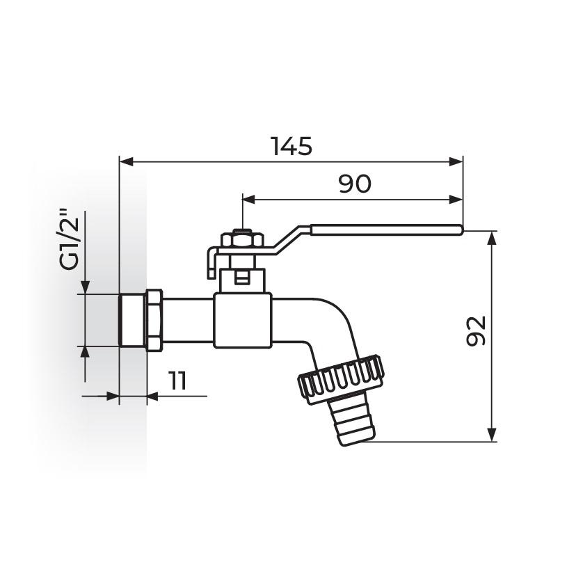 Rosan Chrome baštenska slavina 1/2