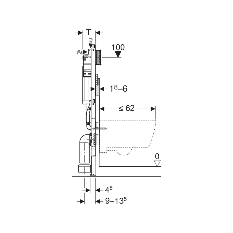 Geberit Duofix Sigma 12 ugradni vodokotlić visine 112cm sa setom za kačenje, priključcima i zvučnom izolacijom za tastere sa prednje strane 111.311.00.5