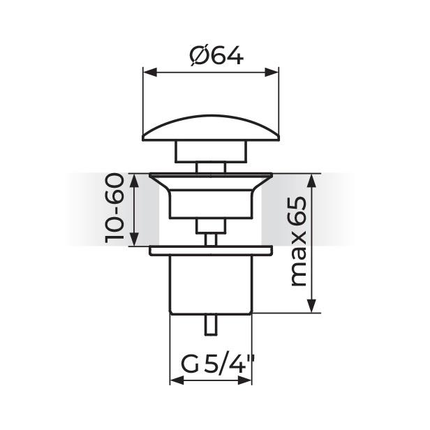 Rosan S2 Gold odlivni ventil sifona automatski klik-klak 5/4