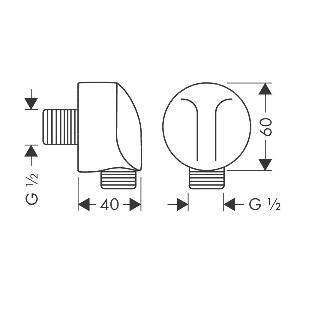 Hansgrohe FixFit Round Chrome priključak za creva sa kupastim ili cilindričnim navojem sa obe strane sa nepovratnim ventilom 27458000