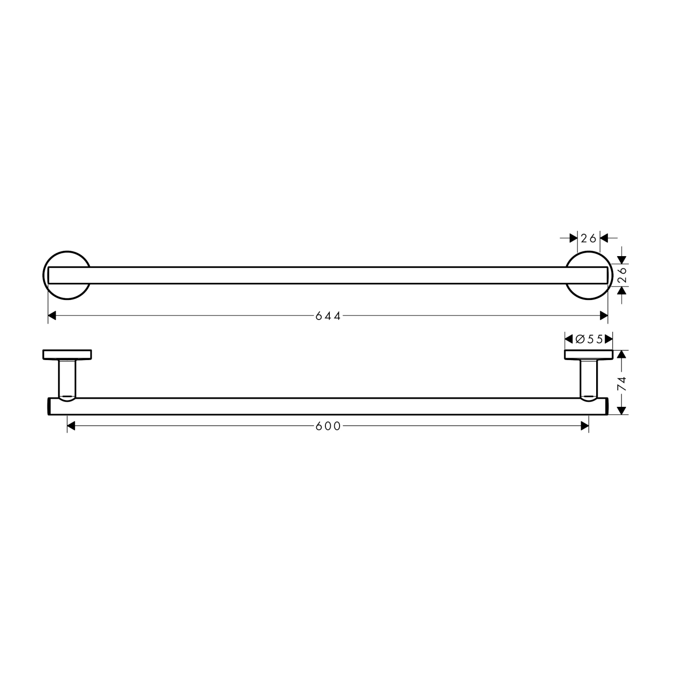 Hansgrohe Logis Universal 600 Chrome držač peškira 41716000