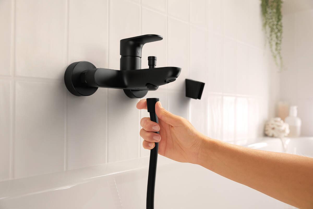 Hansgrohe Rebris S Matt Black baterija (slavina) za ručni tuš sa izlivom 72440670