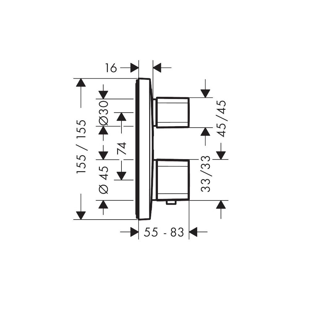 Hansgrohe Ecostat E Chrome mešač termostatski sa 2 funkcije četvrtasti 15708000