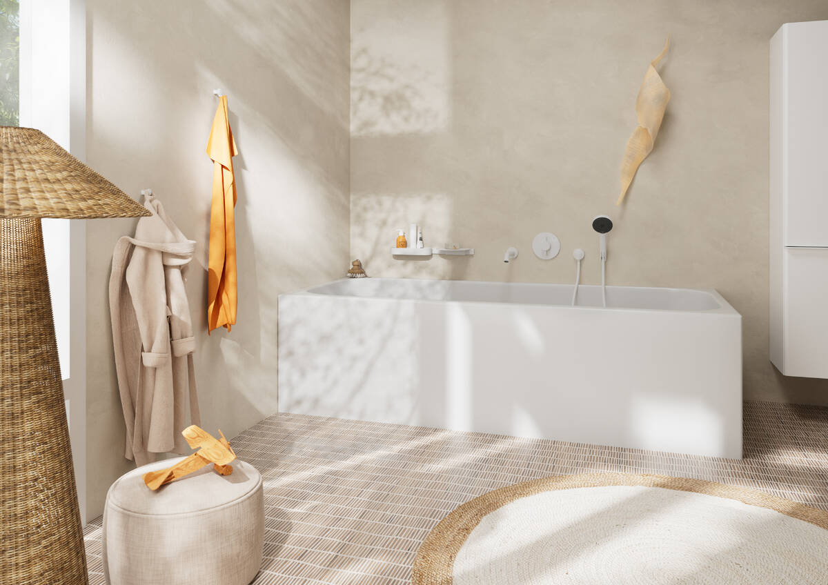 Hansgrohe FixFit Round Matt White priključak za crevo ručnog tuša sa nepovratnim ventilom i sintetičkim priključnim uglom 26453700