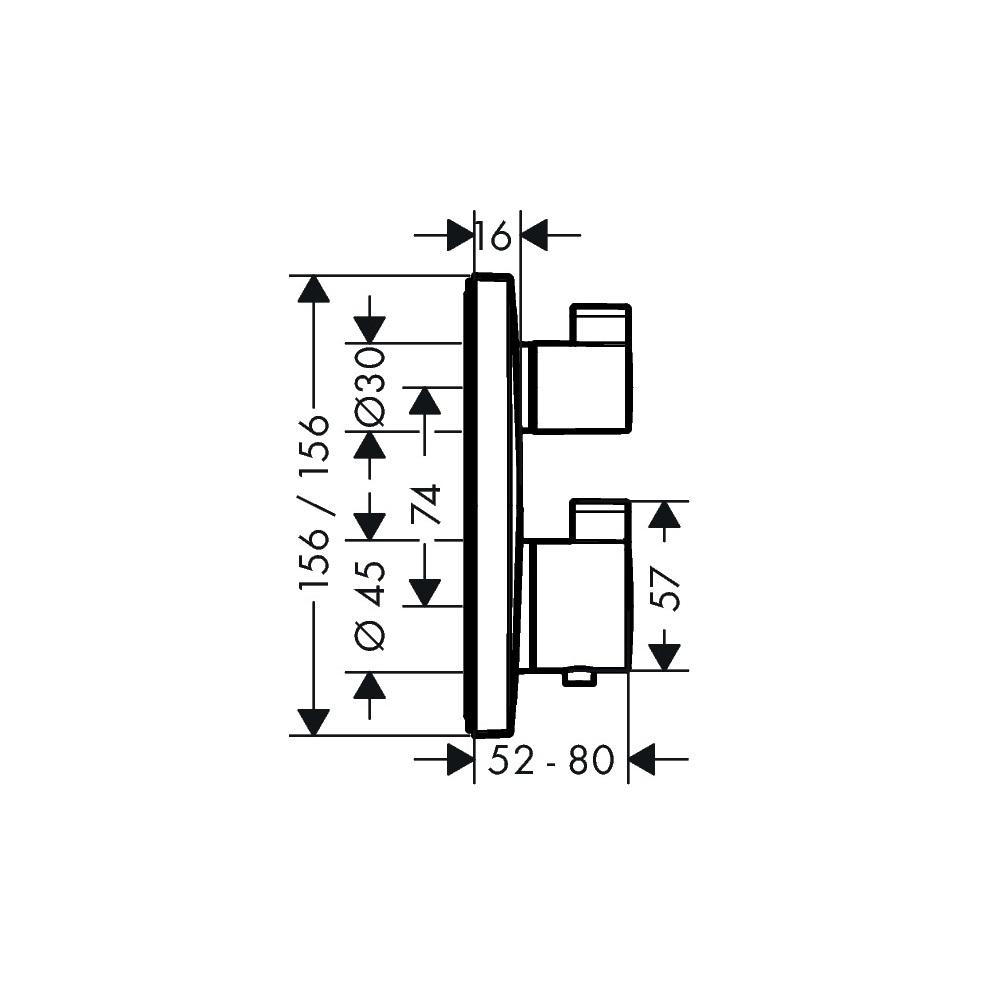 Hansgrohe Ecostat Square Chrome mešač termostatski sa prebacivačem sa 2 funkcije 15714000