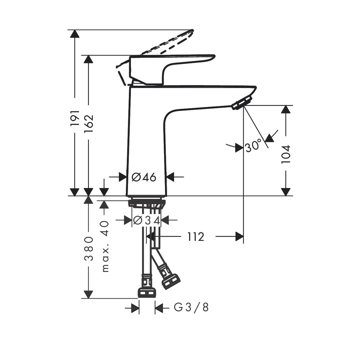 Hansgrohe Talis E 110 Chrome baterija (slavina) za umivaonik 71712000