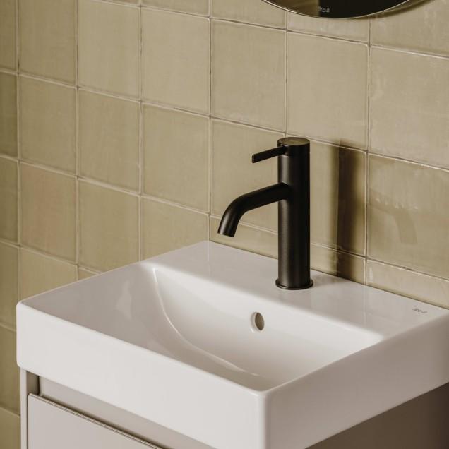 Roca Ona Black Fineceramic® umivaonik (lavabo) 55x36x8 konzolni sa rupom za bateriju i prelivom A327683080