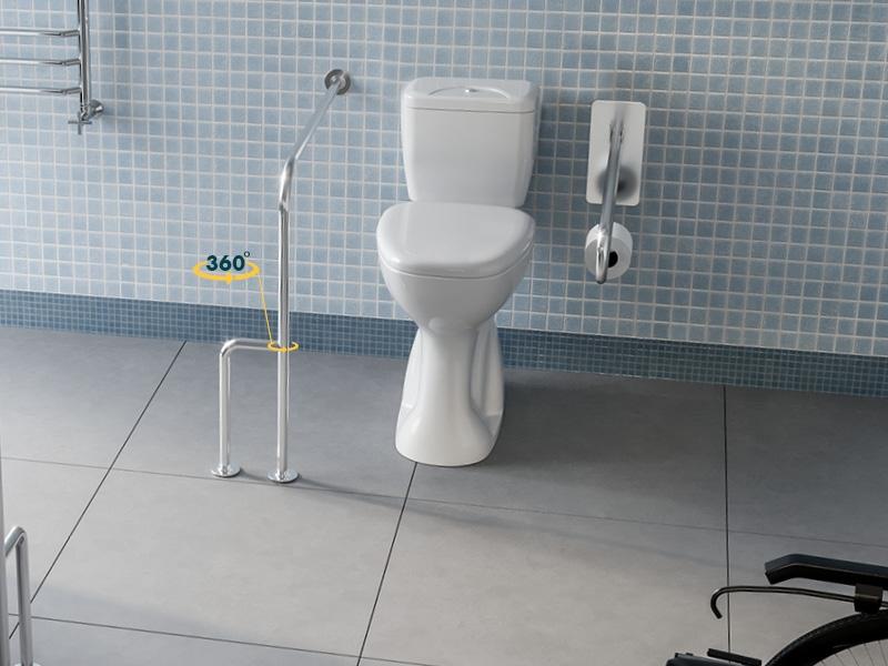 Turkuaz CeraStyle White monoblok za osobe sa invaliditetom sa odvodom u pod (simplon) 36,5x69,5x81,3 18100W