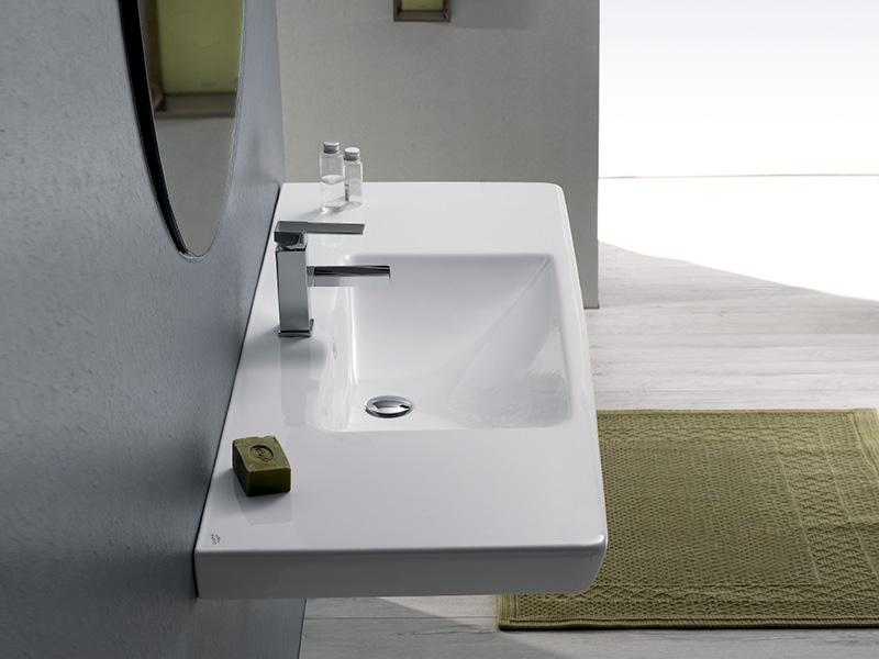 Turkuaz CeraStyle Porto White umivaonik (lavabo) 85,5x48x7 konzolni sa rupom za bateriju i prelivom 68300U