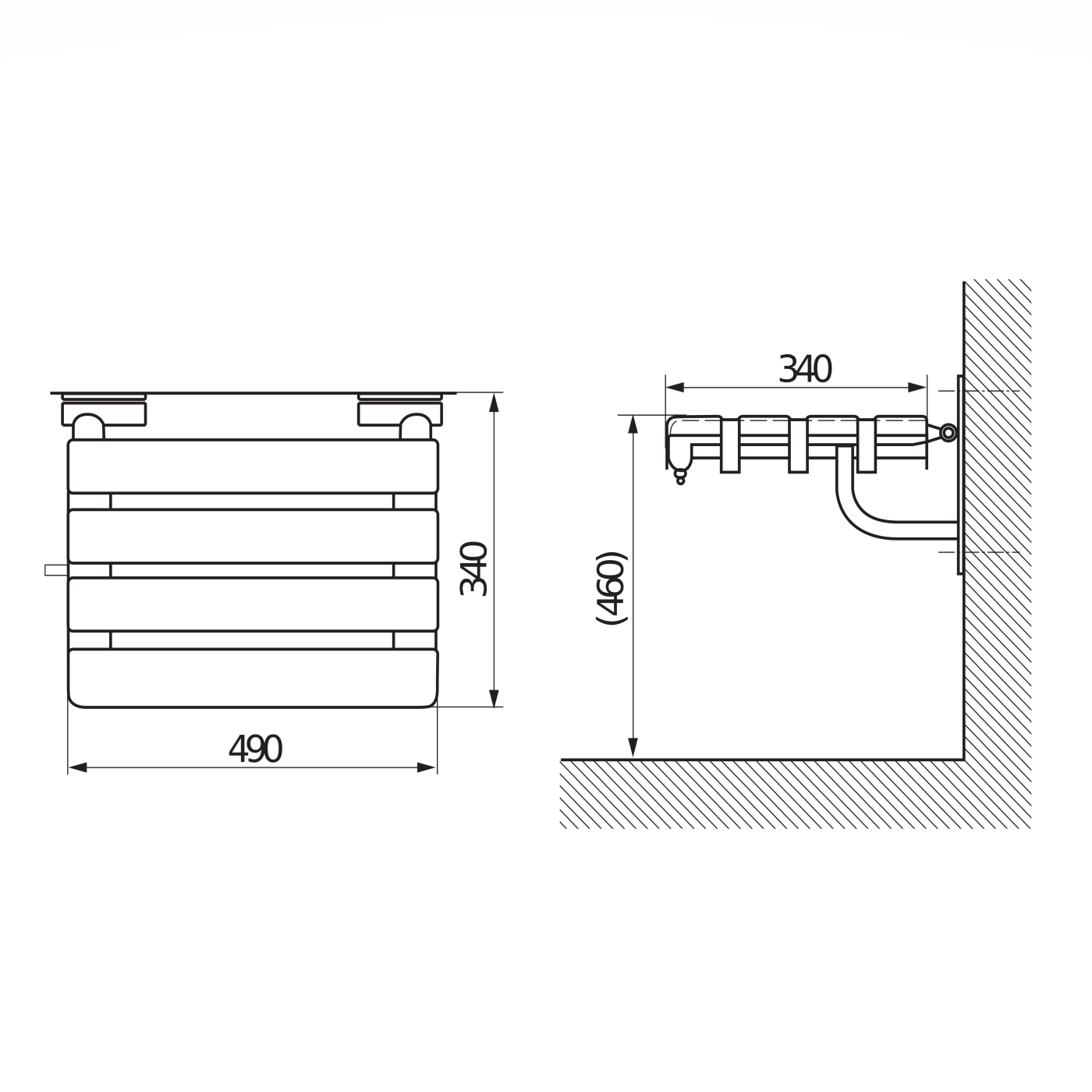 Jika Universum White/Chrome konzolna tuš stolica za osobe sa invaliditetom 3.8971.8.003.000.1