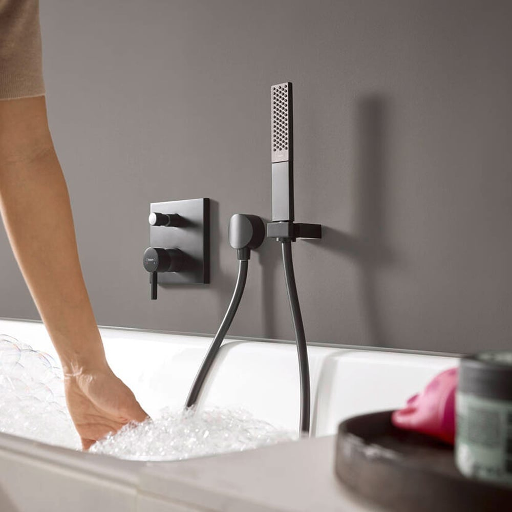 Hansgrohe Rainfinity EcoSmart 100 Matt Black ručni tuš sa 1 vrstom mlaza 26867670