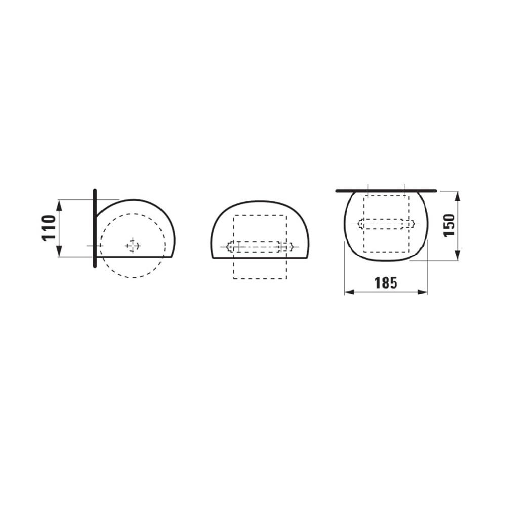 Laufen Il Bagno Alessi White drzač toalet papira 18,5x15x11 konzolni keramički sa poklopcem 8.7097.0.000.000.1