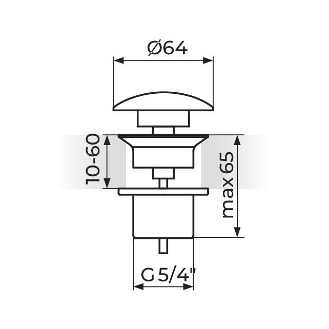 Rosan Brontee Old Gold odlivni ventil sifona klik-klak 5/4