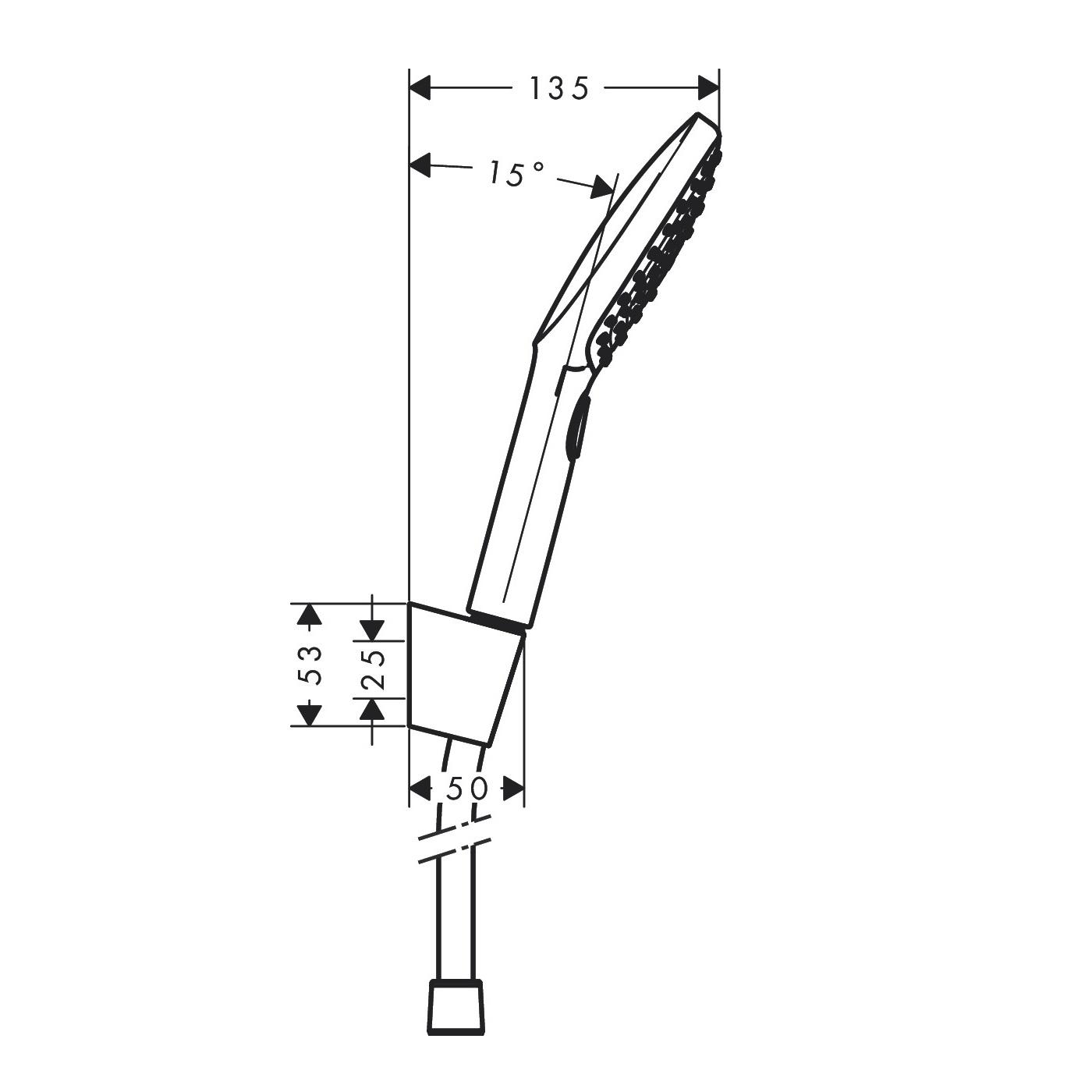 Hansgrohe Raindance Select E 120 Chrome tuš set: ručni tuš sa 3 mlaza, držač za ručni tuš, Isiflex 1600 crevo za ručni tuš 26720000