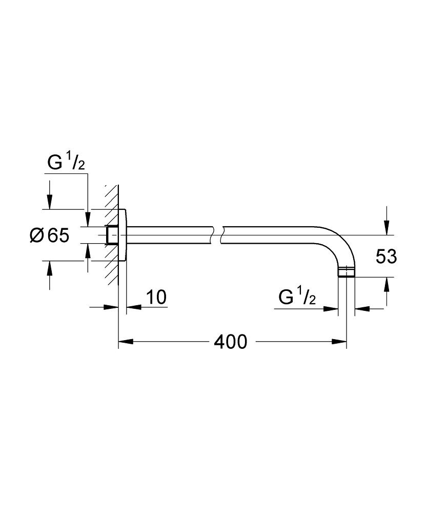 Grohe Tempesta 400 Chrome držač nadglavnog tuša 27851000