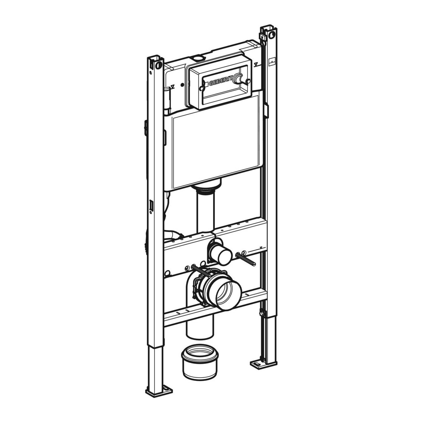 Geberit Duofix Delta 12 ugradni vodokotlić visine 112cm sa setom za kačenje, priključcima i zvučnom izolacijom za tastere sa prednje strane 111.153.00.1