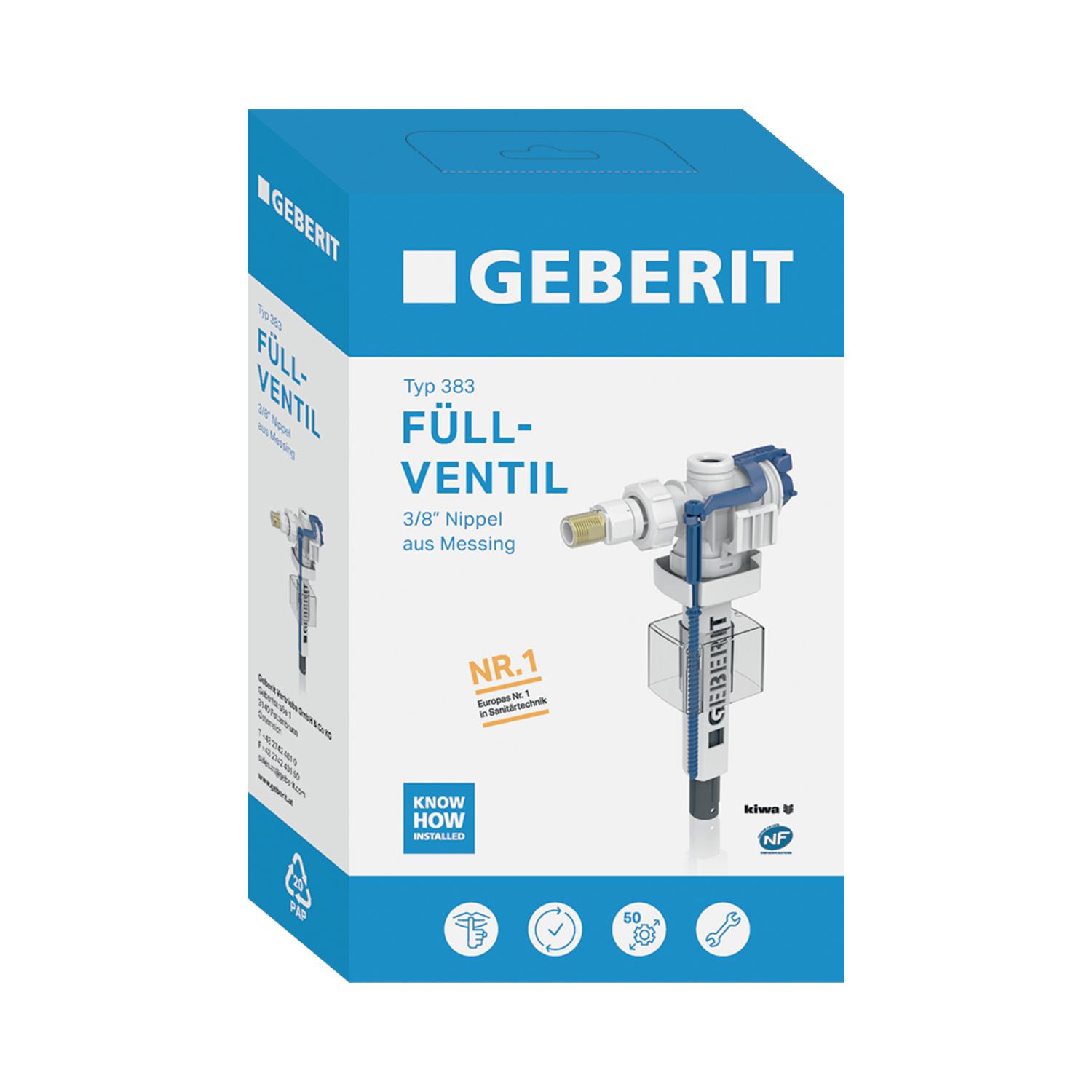 Geberit dovodni ventil tip 383 sa bočnim priključkom za vodu 3/8