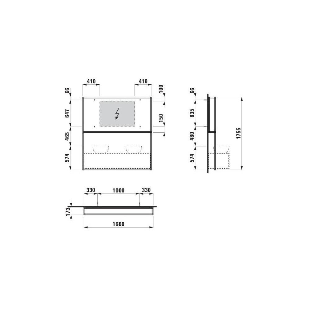 Laufen Il Bagno Alessi Havanna ogledalo 126x17,3x159,5 sa osvetljenim okvirom 4.3050.3.097.271.1