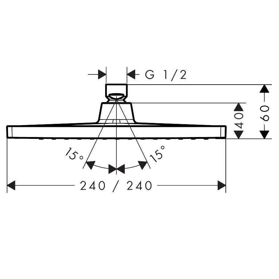 Hansgrohe Crometta E 240 Chrome nadglavni tuš 1 mlaz 26726000