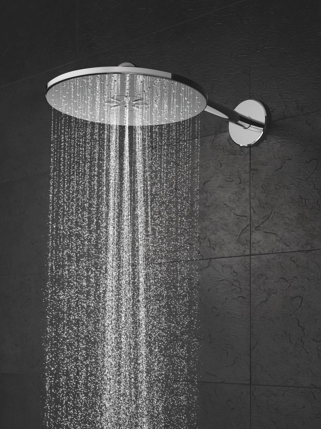Grohe Rainshower Cosmopolitan 310 Brushed Cool Sunrise nadglavni tuš okrugli sa 1 mlazom i držačem nadglavnog tuša zidnim od 380mm 26066GN0