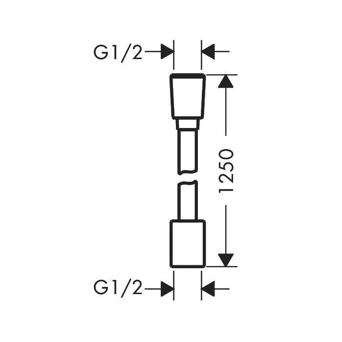 Hansgrohe Designflex 1250 Brushed Black Chrome crevo za ručni tuš tekstilno 28220340