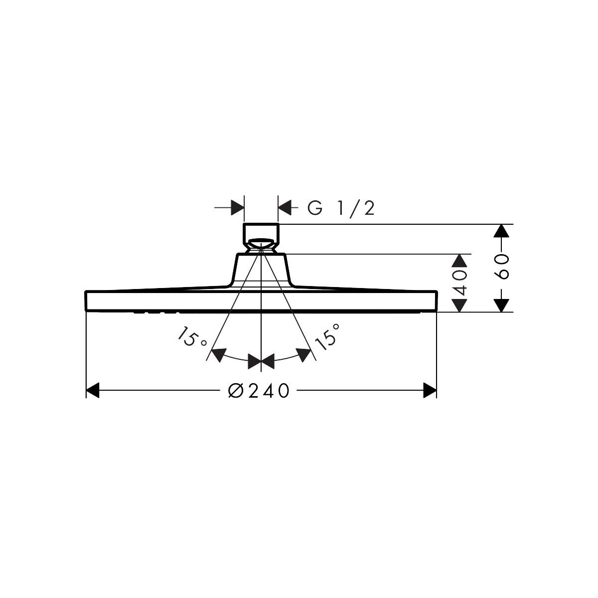 Hansgrohe Crometta 240 Chrome nadglavni tuš  1 mlaz 26723000