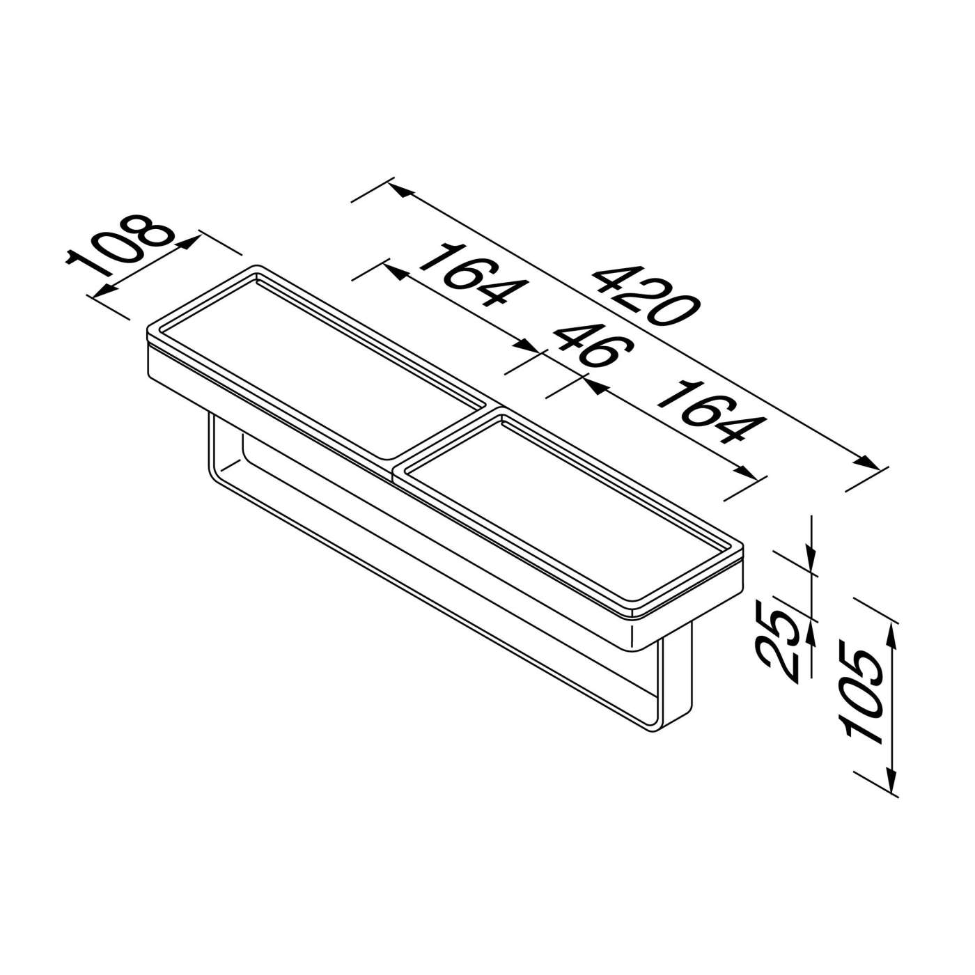 Geesa Frame Black držač peškira sa policom 918853-06-06-420