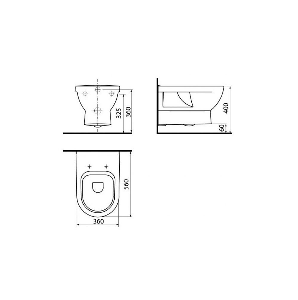 Jika Mio White WC šolja konzolna 36x56x35 8.2071.1.000.000.1