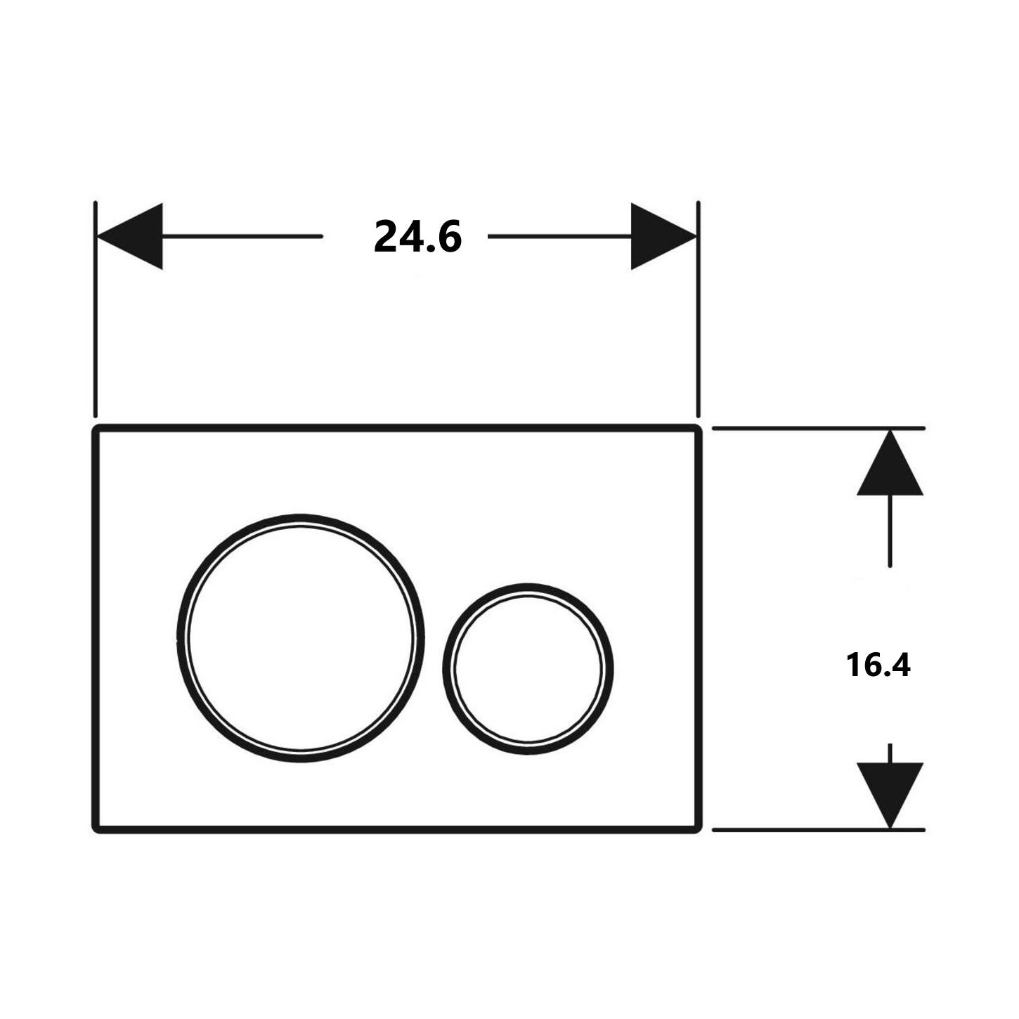 Geberit Sigma20 Black Matt taster za ugradne vodokotliće dvokoličinski okrugli 115.882.16.1