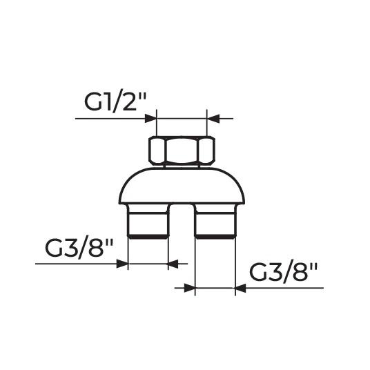 Rosan Public+ Chrome razdelnik (mešajući ventil) 1/2