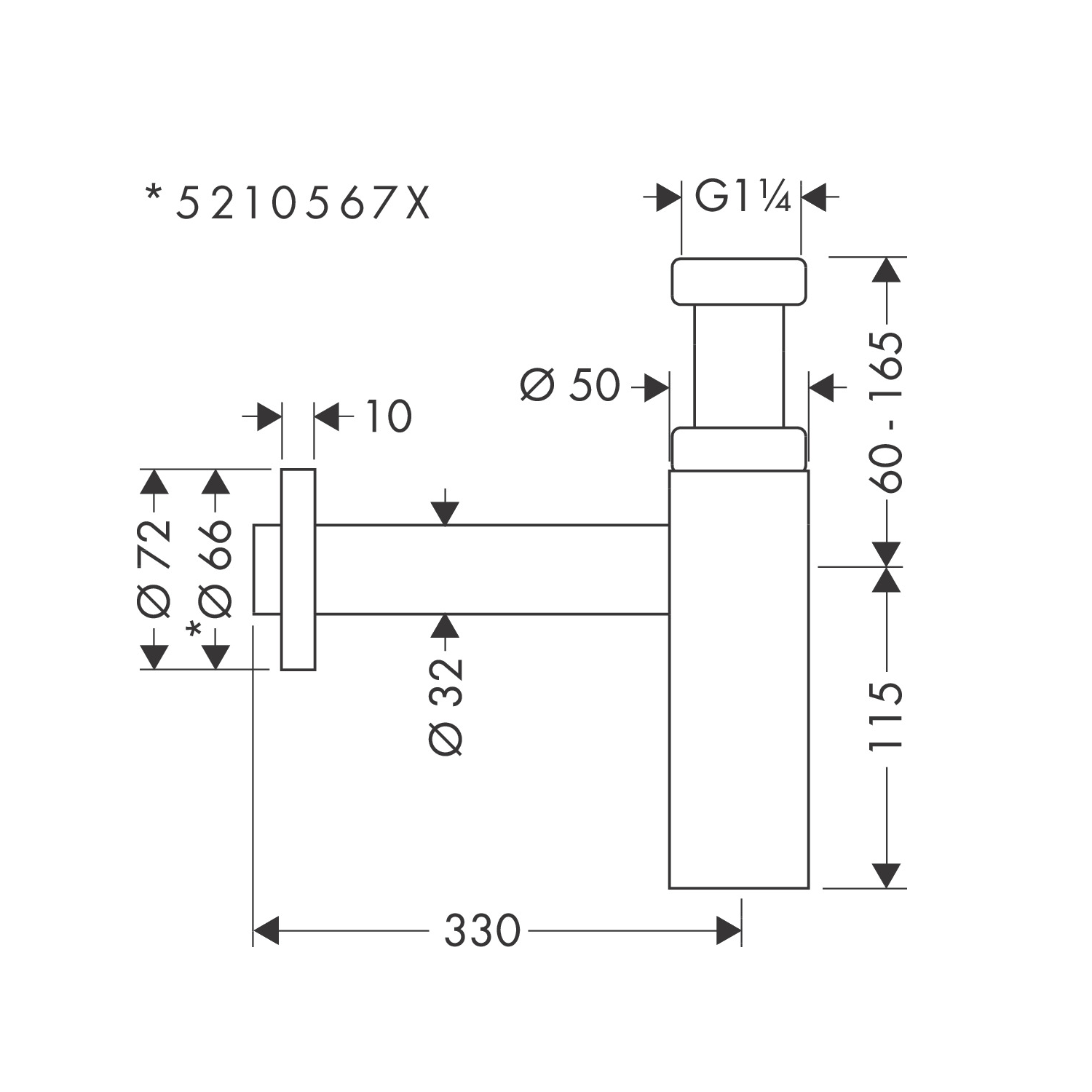 Hansgrohe Flowstar S Chrome sifon 5/4