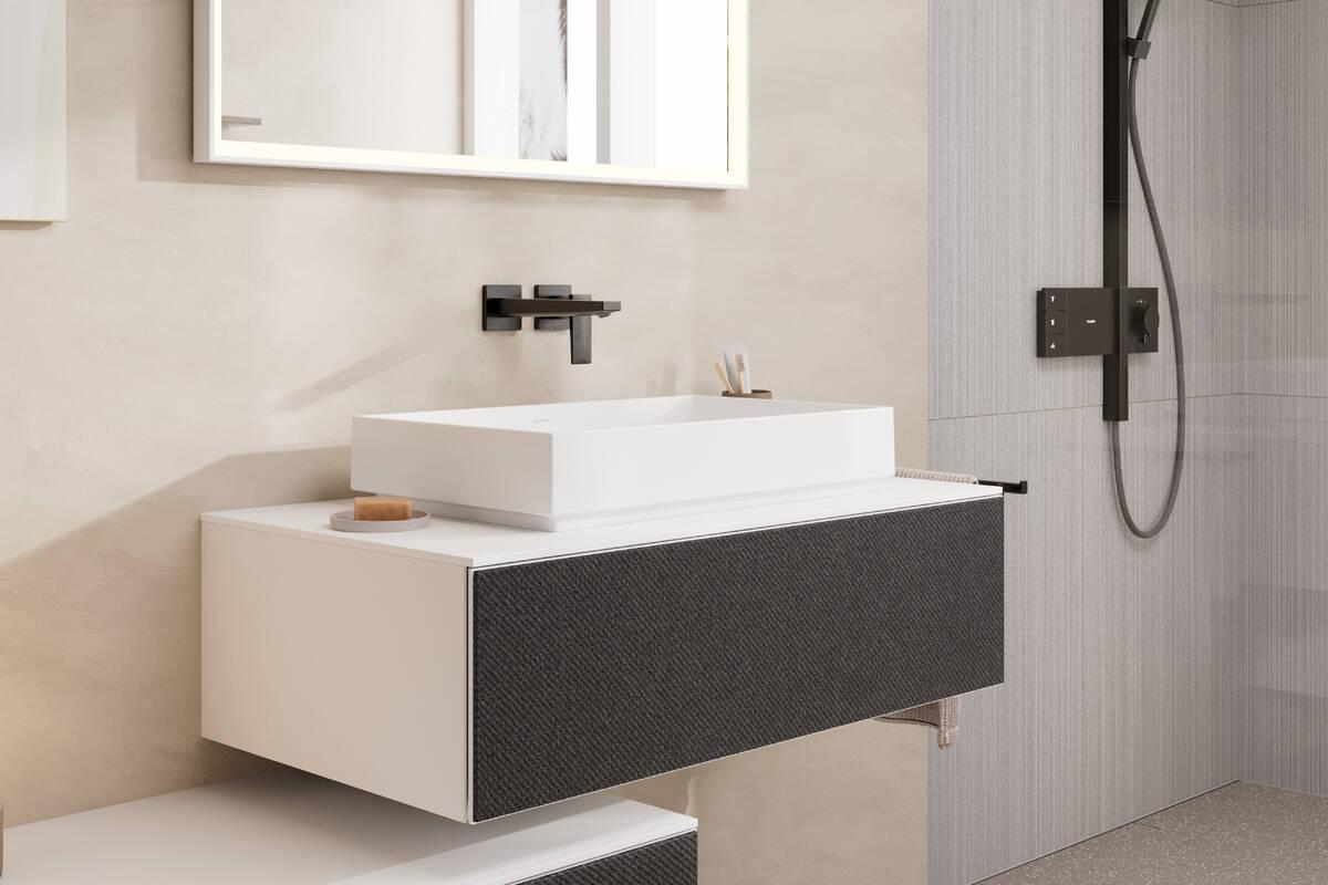 Hansgrohe Metropol 225 Matt Black uzidna baterija (slavina) za umivaonik sa odlivnim ventilom sifona nezatvorivim 32526670