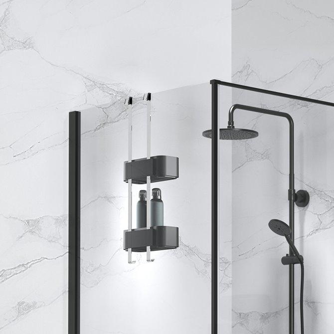 Geesa Frame Black/Chrome polica za kabinu dupla 918902-02-06