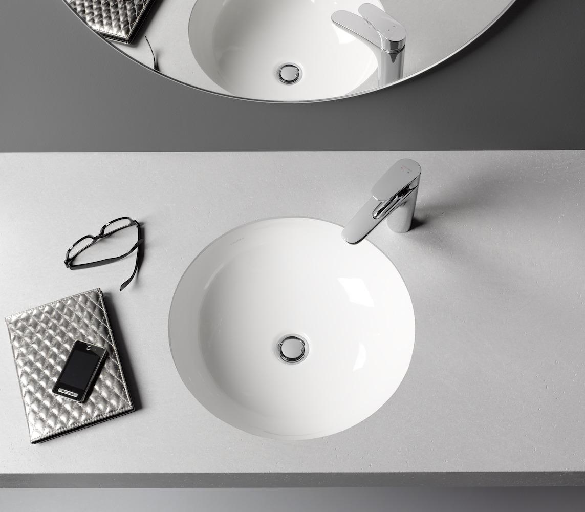 Laufen Pro B White umivaonik (lavabo) 46,5x47x17 podgradni okrugli sa prelivom 8.1896.1.000.109.1