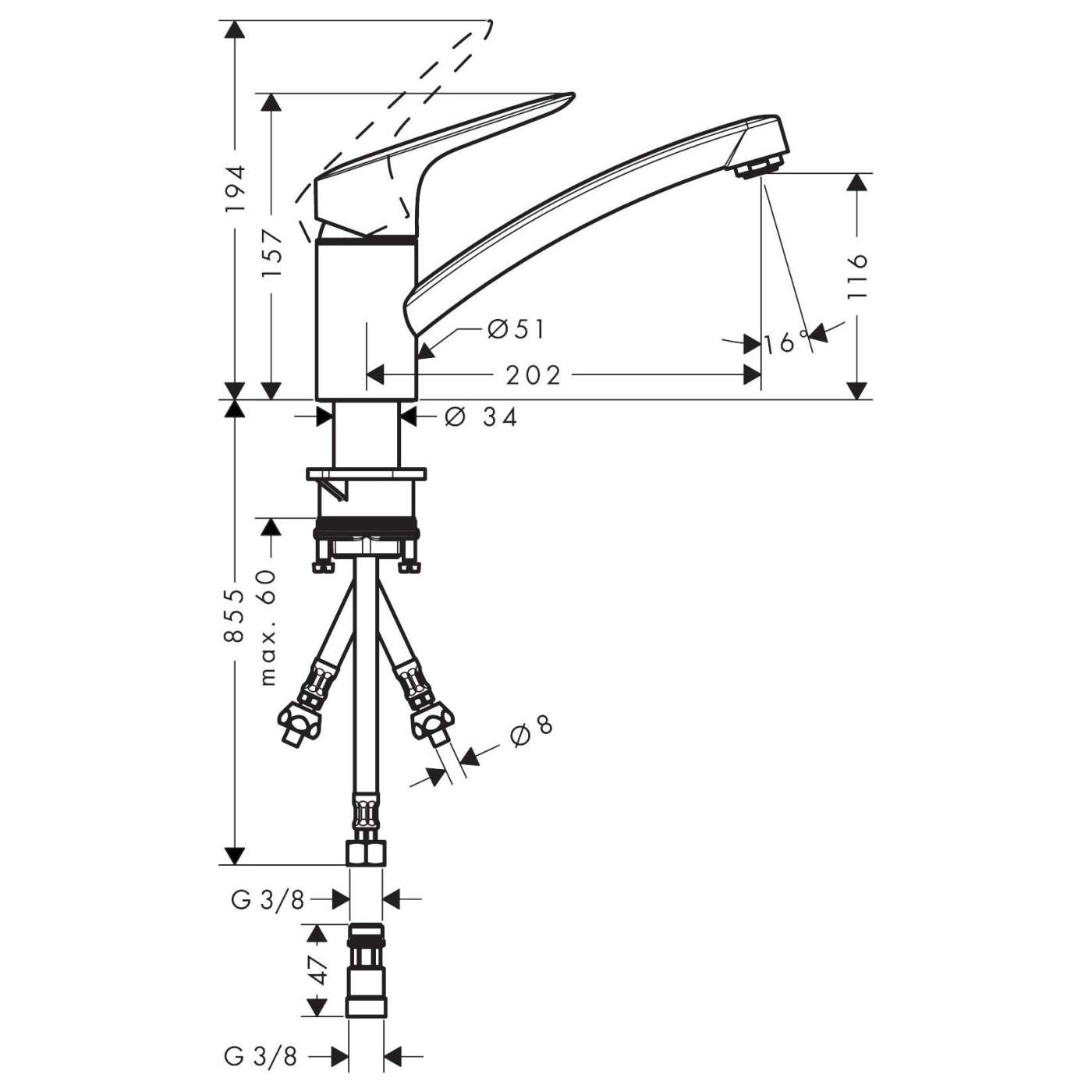 Hansgrohe Logis M31 120 Chrome baterija (slavina) za sudoperu 1 mlaz 71831000