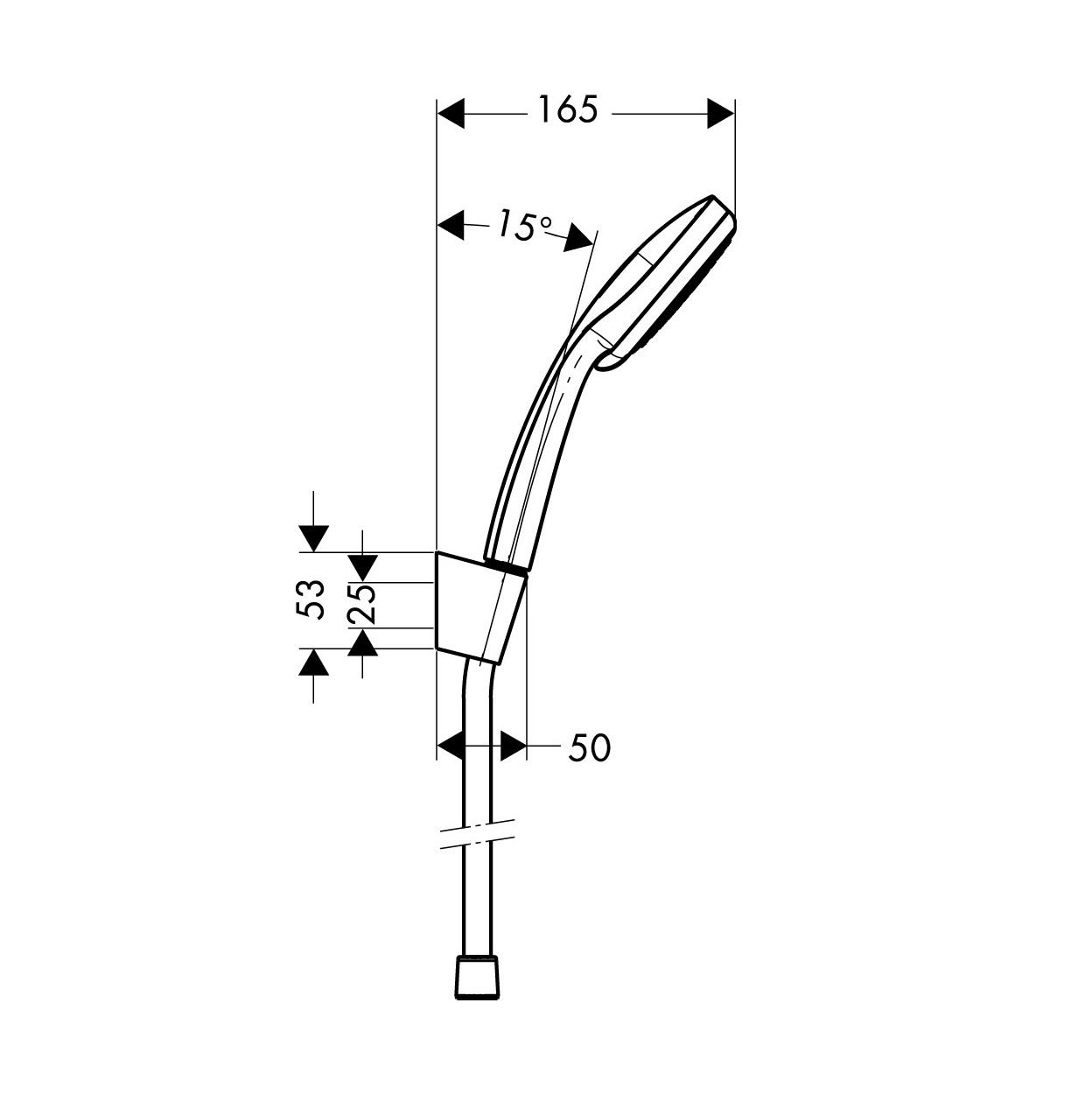 Hansgrohe Croma 100 Chrome tuš set: ručni tuš sa 4 mlaza, držač za ručni tuš, Isiflex 1600 crevo za ručni tuš 27594000