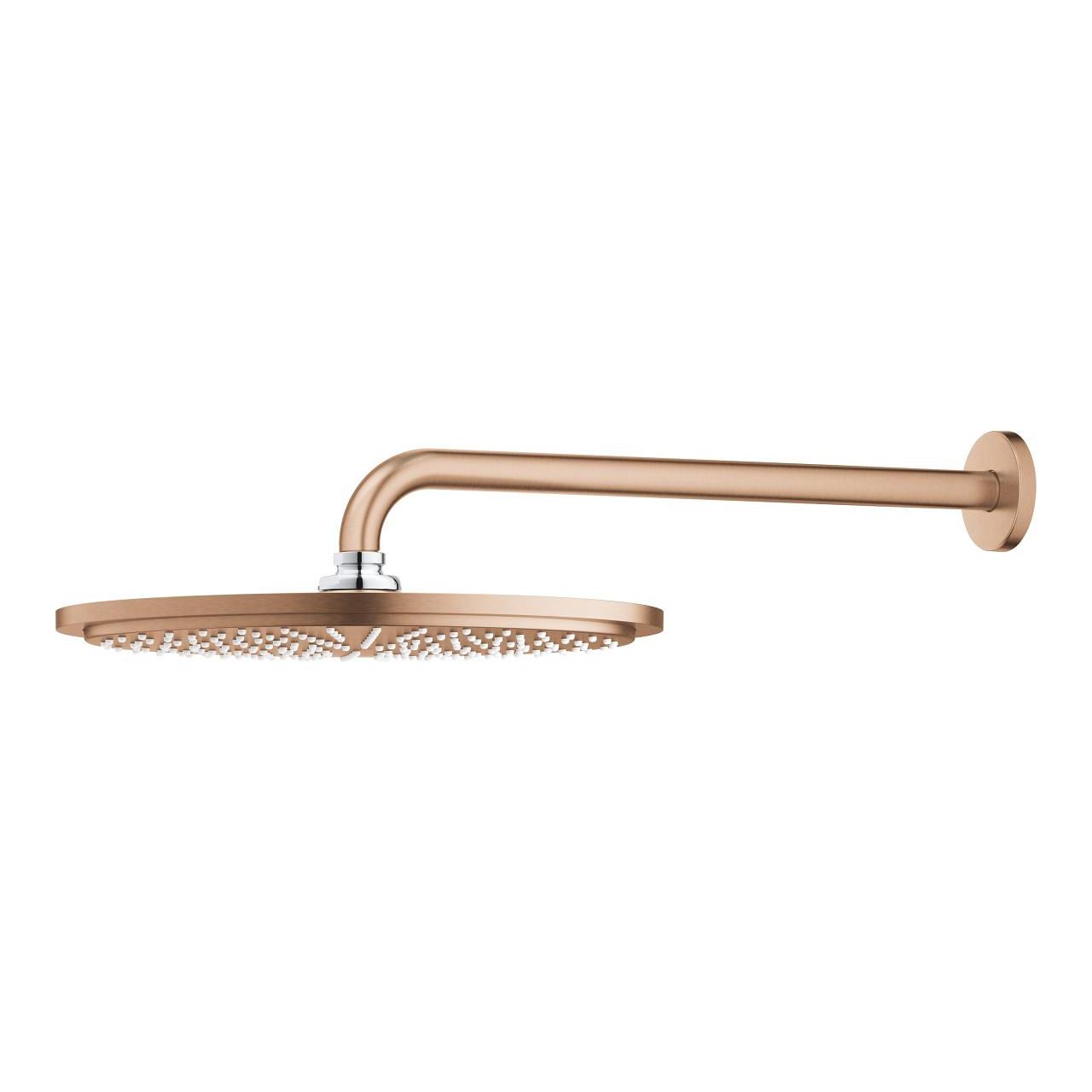 Grohe Rainshower Cosmopolitan 310 Brushed Warm Sunset nadglavni tuš okrugli sa 1 mlazom i držačem nadglavnog tuša zidnim od 380mm 26066DL0