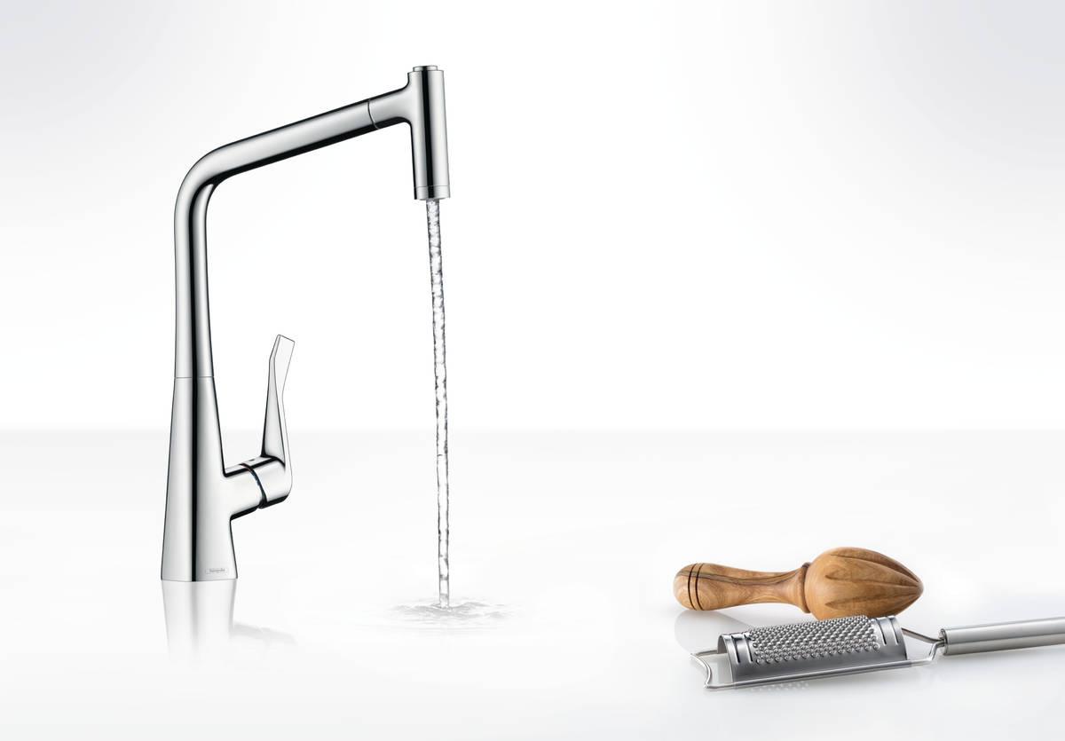Hansgrohe Metris M71 320 Chrome baterija (slavina) za sudoperu sa izvlačećim tušem 2 mlaza 14820000