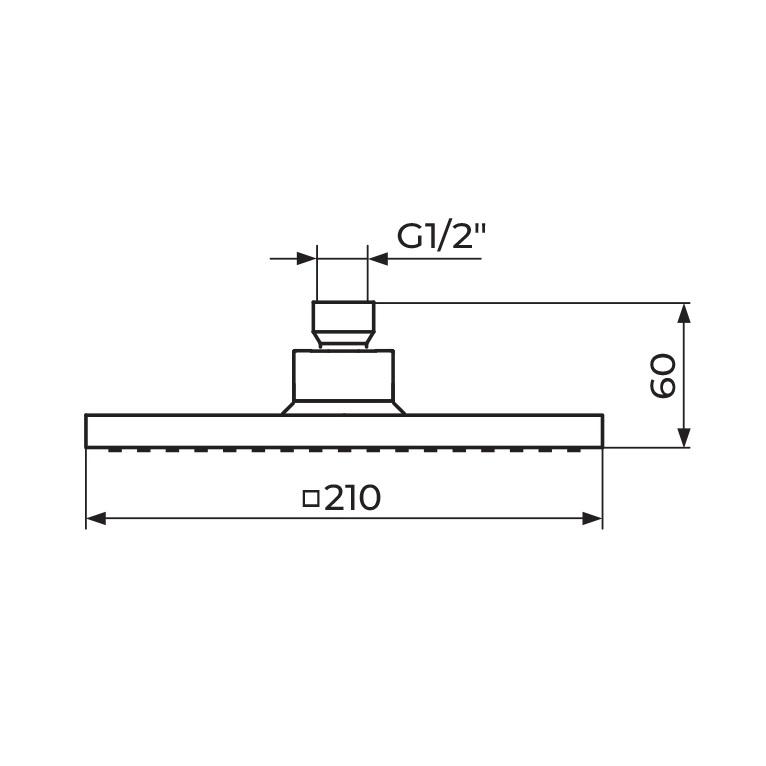 Rosan Quadro 210 Chrome nadglavni tuš četvrtasti PTRUSP5