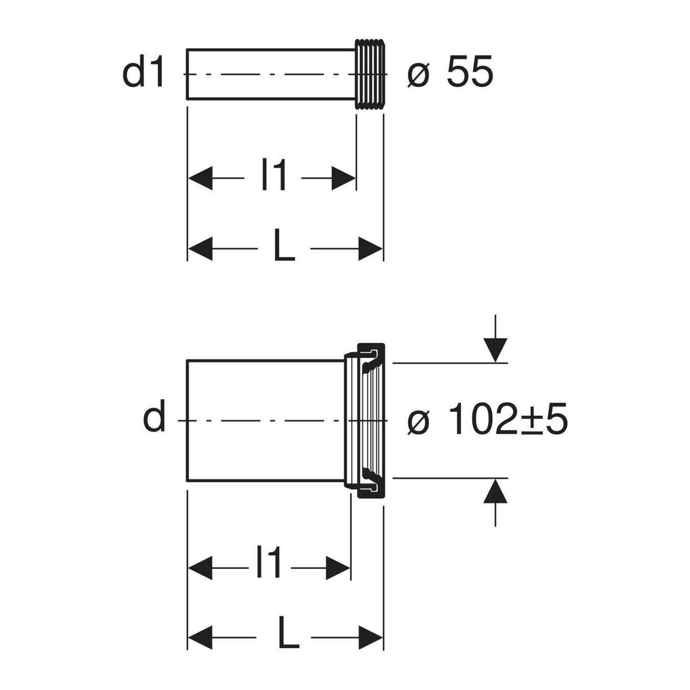 Geberit set prikljucaka za konzolnu WC solju 9x18,5  152.426.46.1