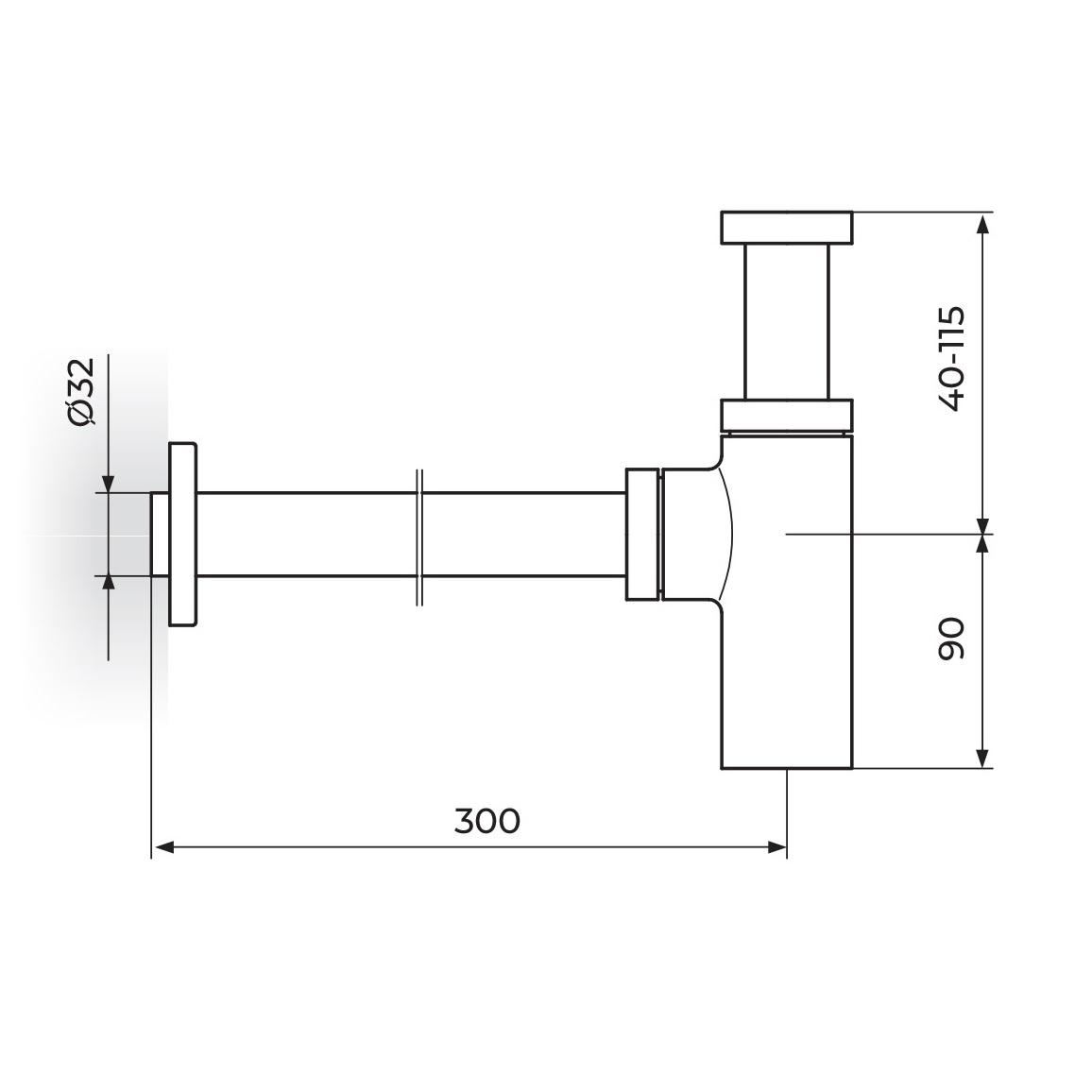 Rosan S2 Gold sifon za umivaonik 5/4
