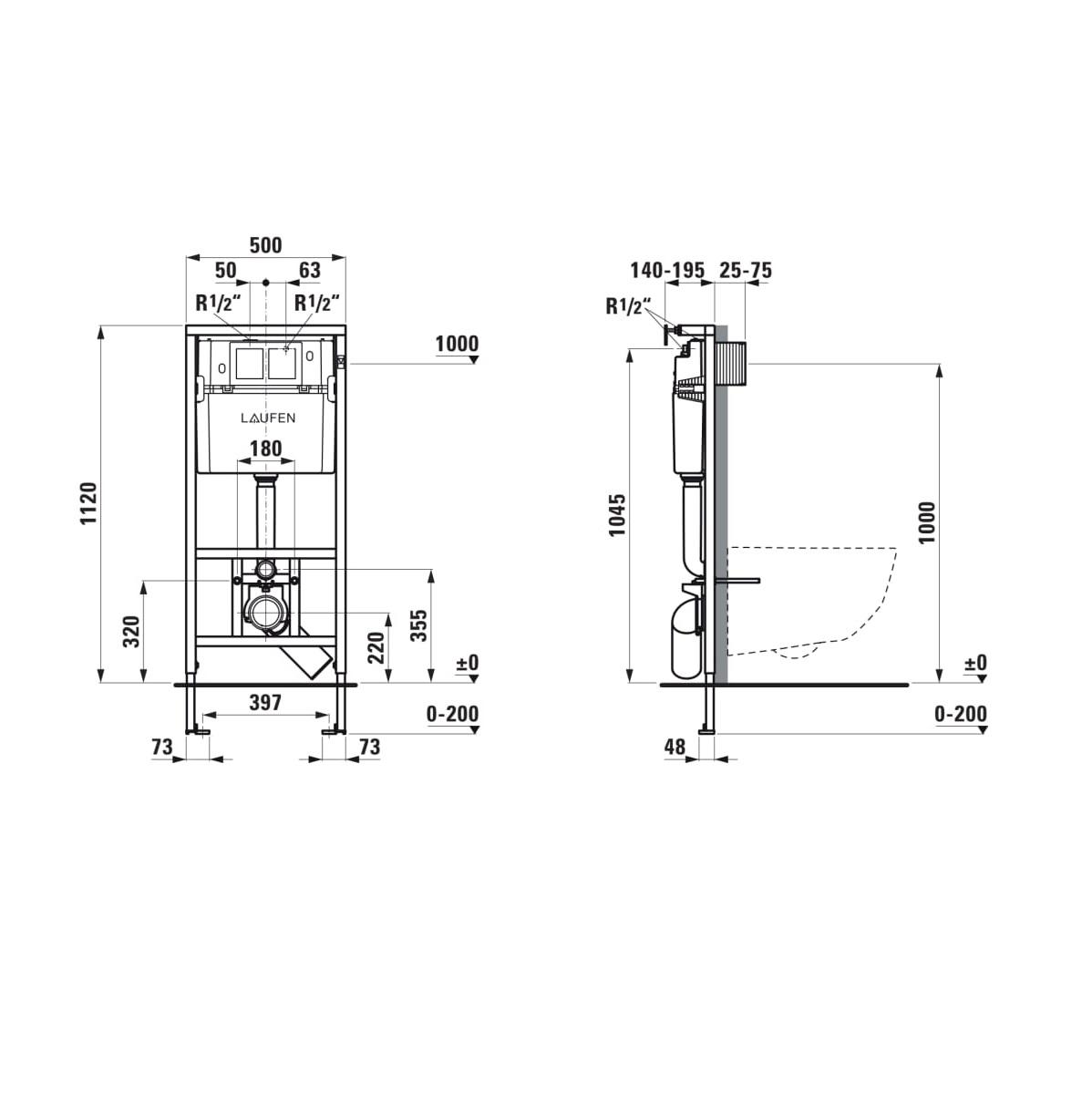 Laufen LIS ugradni vodokotlić sa setom za kačenje 8.9466.0.000.000.1