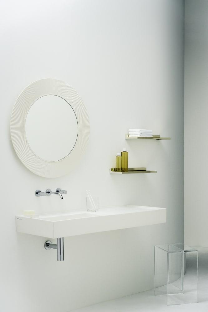 Laufen Kartell White umivaonik (lavabo) 90x46x12 konzolni i nadgradni sa rupom za bateriju, desnim zaravnjenjem i integrisanim odvodom 8.1033.8.000.111.1